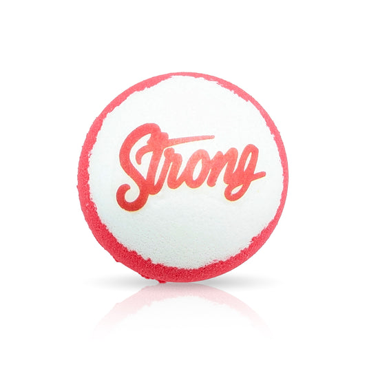 Affirmation Bath Bomb "Strong" Message - Fizzy, Self-Love, Mindfulness & More (Empowering, Feminist, Handmade)